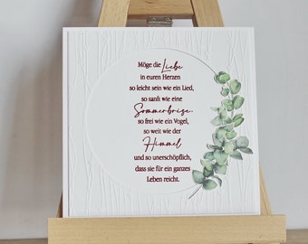 Hochzeitskarte "Eukalyptus" aus der Manufaktur Karla