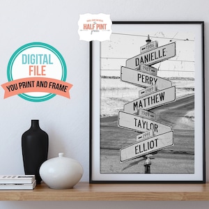 Personalized Intersection Sign: Custom Family Names & Dates (Digital Download)