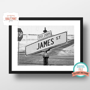 Personalized Street Name & Date Digital File - DIY Printable Art -  One Name Road Sign - Unique Gift for Teen Birthday or Bar/Bat Mitzvah
