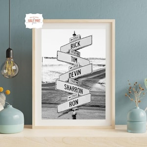 Personalized Intersection Sign: Custom Family Names & Dates (Digital Download)