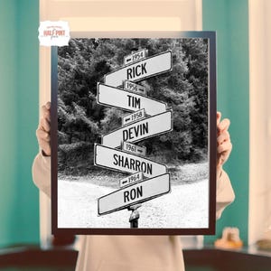 Personalized Intersection Sign: Custom Family Names & Dates (Digital Download)