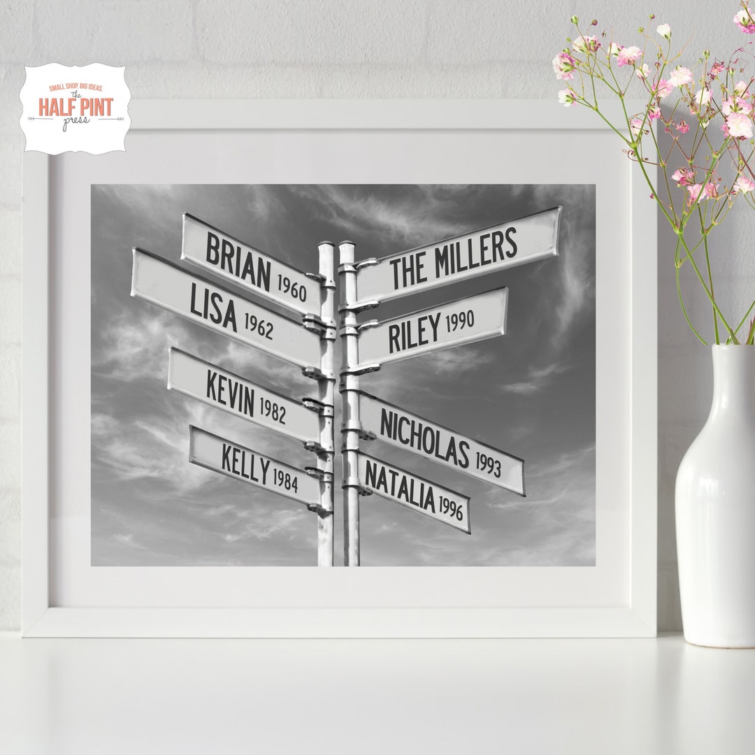 Printable Custom Intersection Sign – DIY Download With up to 8 Names ...