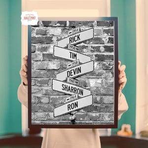 Personalized Intersection Sign: Custom Family Names & Dates (Digital Download)