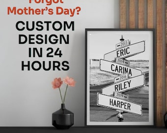 Regalo personalizzato per la mamma dai figli – Stampa personalizzata per la famiglia – Regalo significativo per la festa della mamma – Stampa artistica da parete – Download digitale