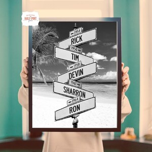 Personalized Intersection Sign: Custom Family Names & Dates (Digital Download)