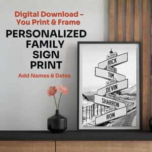 Regalo dell'ultimo minuto per la Festa della Mamma: stampa personalizzata per la mamma, decorazione murale personalizzata per la famiglia, download digitale, consegna rapida. immagine 3