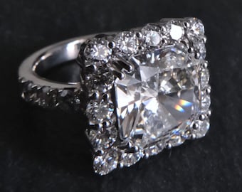 5ct Radiant Cut Diamond Ring 18k GIA