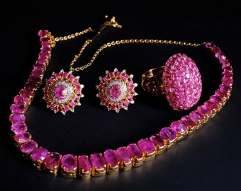 SOLD Unheated Burma Ruby Necklace 20k Vintage