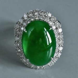 High Quality Imperial Green Jade Ring 18k