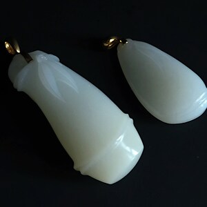 Fine Nephrite Jade Carved Pendant 18k Russia Vintage
