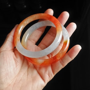 Very Rare Red Jadeite Jade Bangle Pair Antique