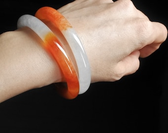 Very Rare Red Jade Bangle Pair Antique