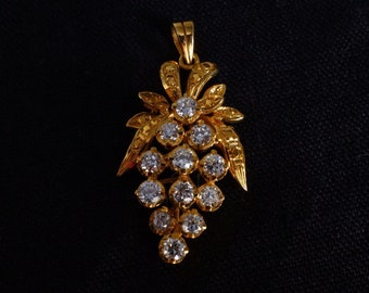 Old European Diamond Cluster Pendant Chinese 18k