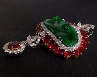 Imperial Luminous Jade Ruby Pendant 18k