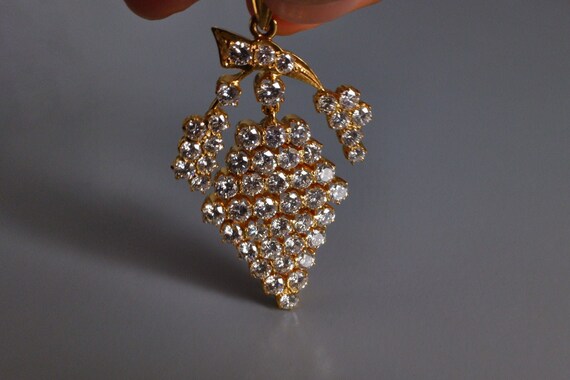 5ctw Antique Diamond Pendant 20k Chinese - image 1