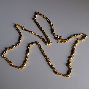 24k Gold Chain Necklace 20&quot; Vintage Zigzag