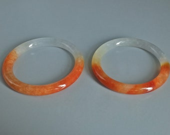 Very Rare Red Jade Bangle Pair Antique