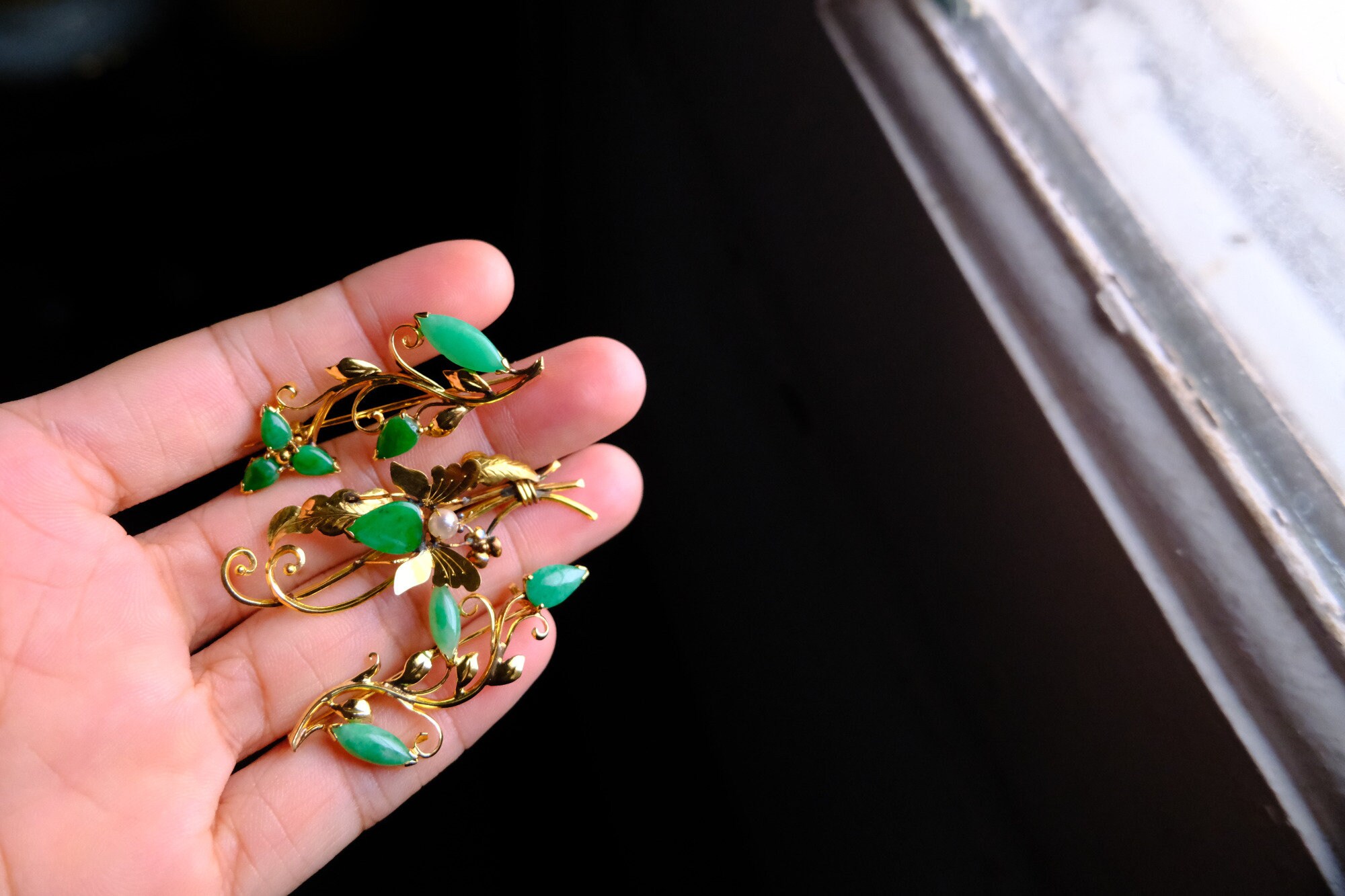 アンティーク 翡翠 ブローチ セット 中国製 20k - Etsy 日本