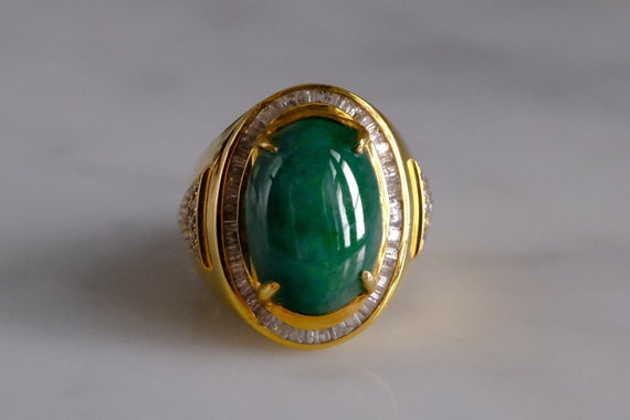 Buy Ancient Green Jade Ring Greek Art Ring 925 Sterling Silver Ring 24K  Gold Plated Handmade Stacking Dainty Gemstone Gift by Pellada Online in  India - Etsy