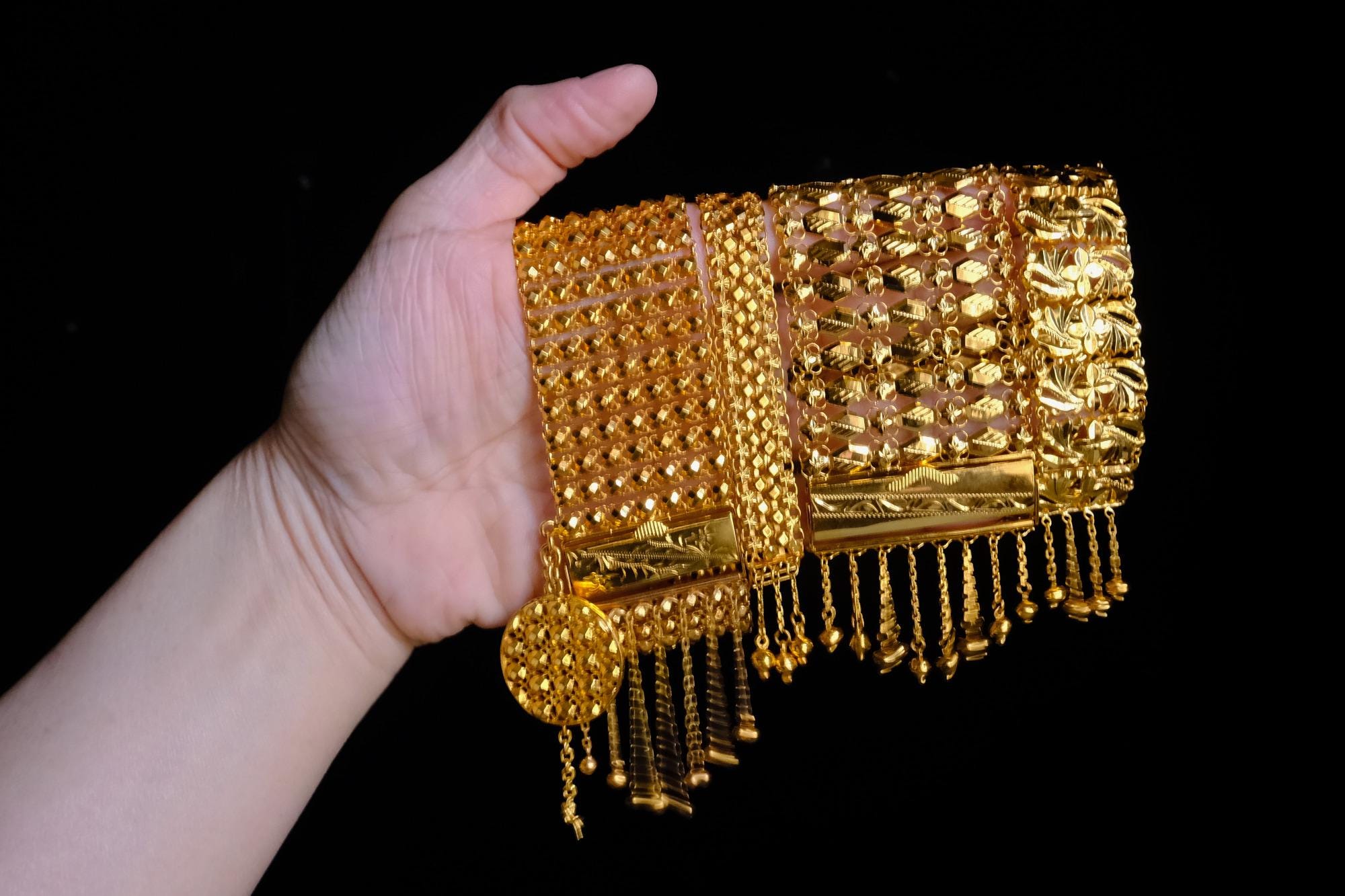 22k 中国ゴールド レース ブレスレット ヴィンテージ - Etsy 日本