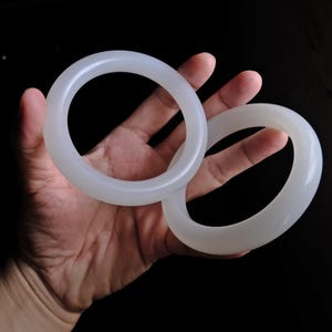 Pair Mutton Fat Jade Bangle Nephrite 58mm