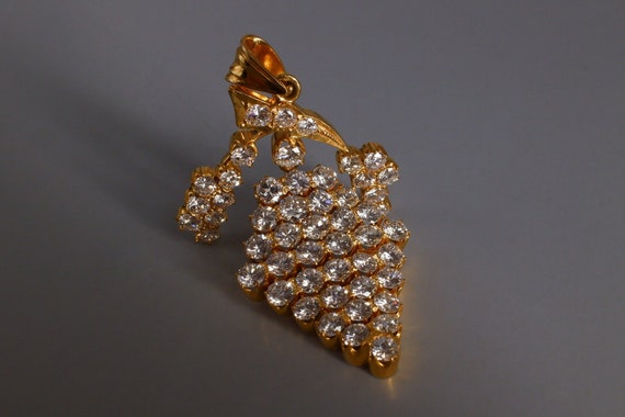 5ctw Antique Diamond Pendant 20k Chinese - image 2