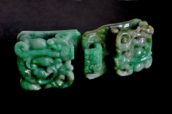 翡翠 19世紀龍彫刻品ヒスイ中国