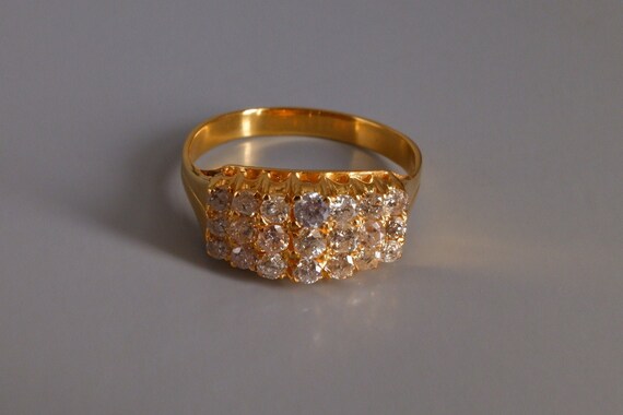 Vintage Chinese Tiered Diamond Ring 20k