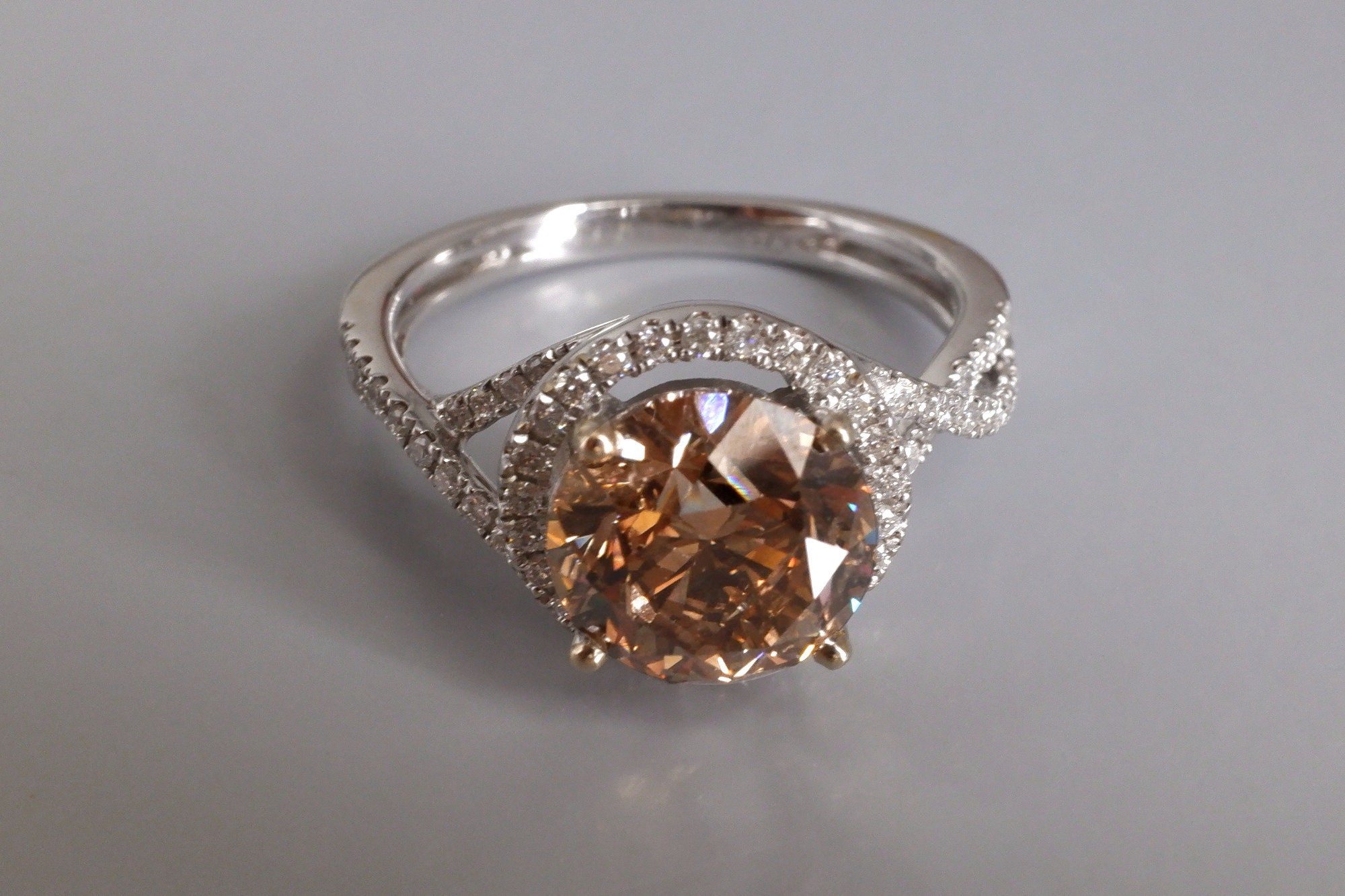 3ct Fancy Chocolate Diamond Ring 18k Etsy