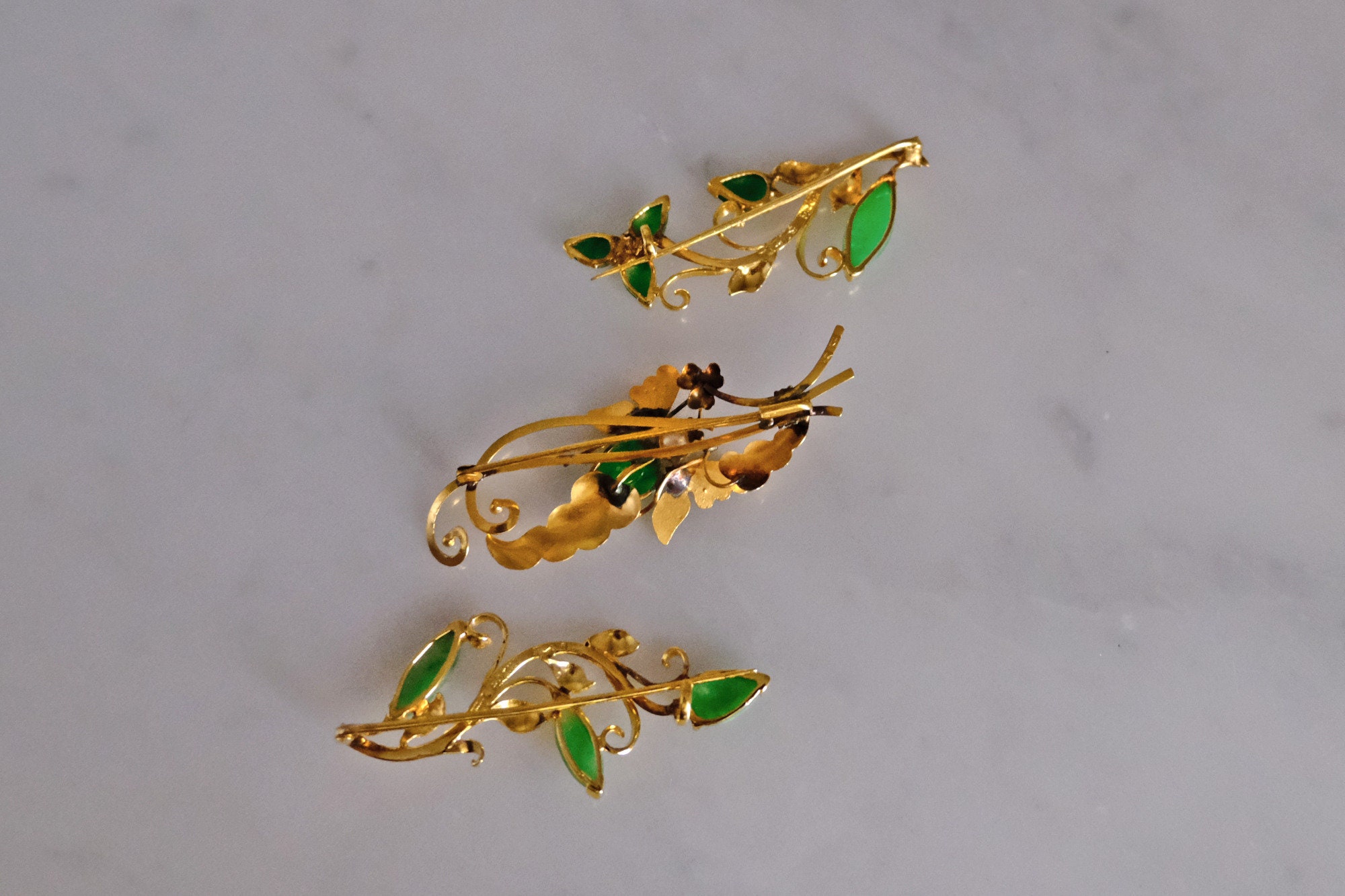 アンティーク 翡翠 ブローチ セット 中国製 20k - Etsy 日本