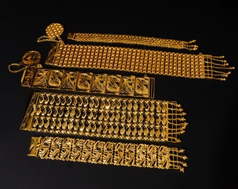 Antique Dragon Phoenix Screen Bracelet 22k Chinese