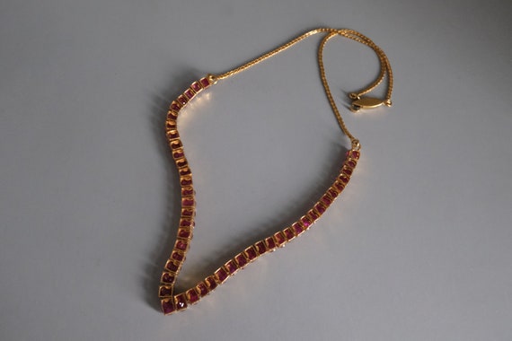 Unheated Burmese Ruby Necklace 18k Vintage - image 4