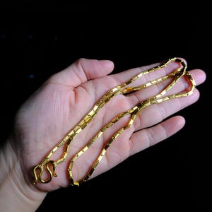 24k Long Gold Chain Necklace 24&quot; Vintage Box