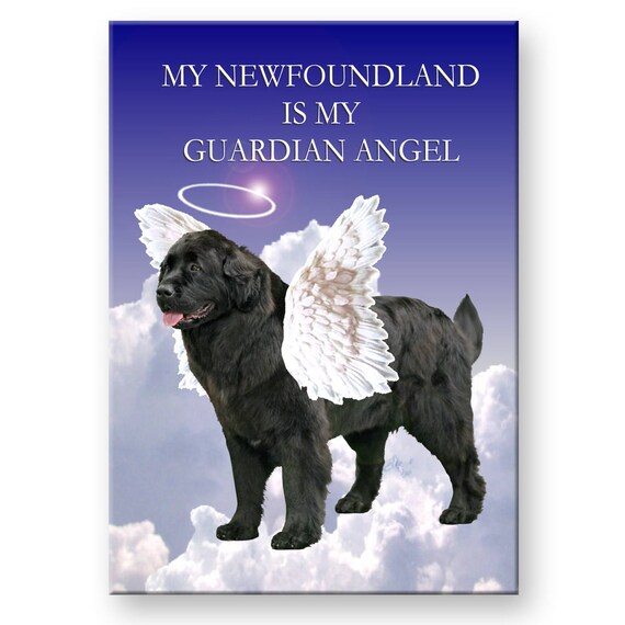 Newfoundland Guardian Angel Fridge Magnet No 2 Black