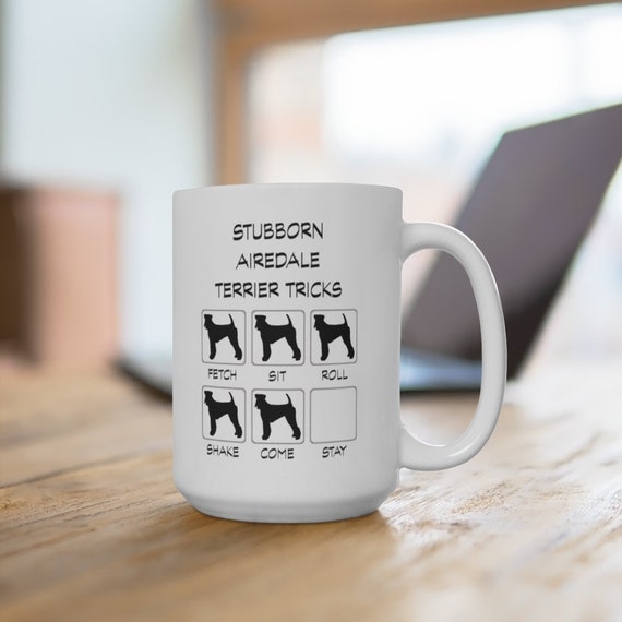 Airedale Terrier Stubborn Tricks Extra Large 15oz Mug