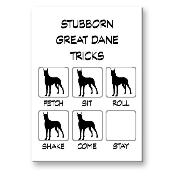 Great Dane Stubborn Tricks Fridge Magnet No 1