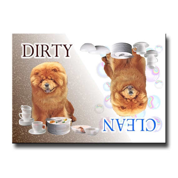 Chow Chow Clean Dirty Dishwasher Magnet
