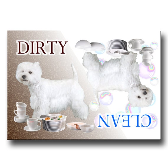 West Highland White Terrier Clean Dirty Dishwasher Magnet