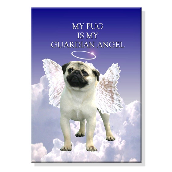 Pug Guardian Angel Fridge Magnet No 1 Fawn