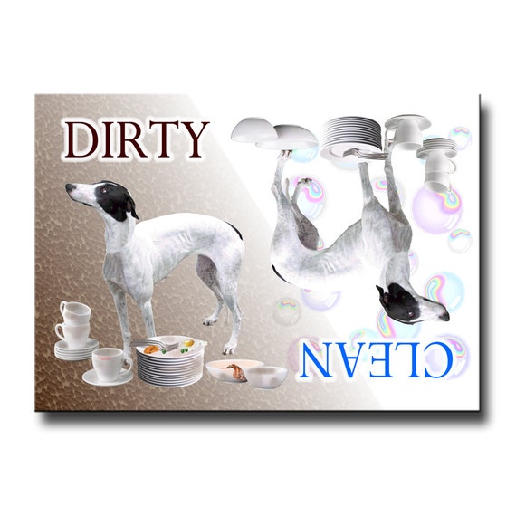 Greyhound Clean Dirty Dishwasher Magnet No 1