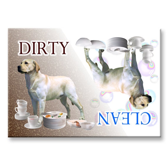 Dirty DISHWASHER MAGNET Dog KERRY BLUE TERRIER Clean