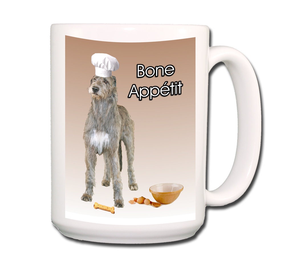 Irish Wolfhound Bone Appetit Chef Extra Large 15 oz Coffee Mug