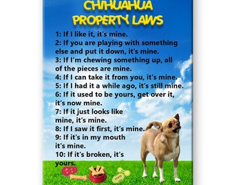 Chihuahua Property Laws Fridge Magnet No 1