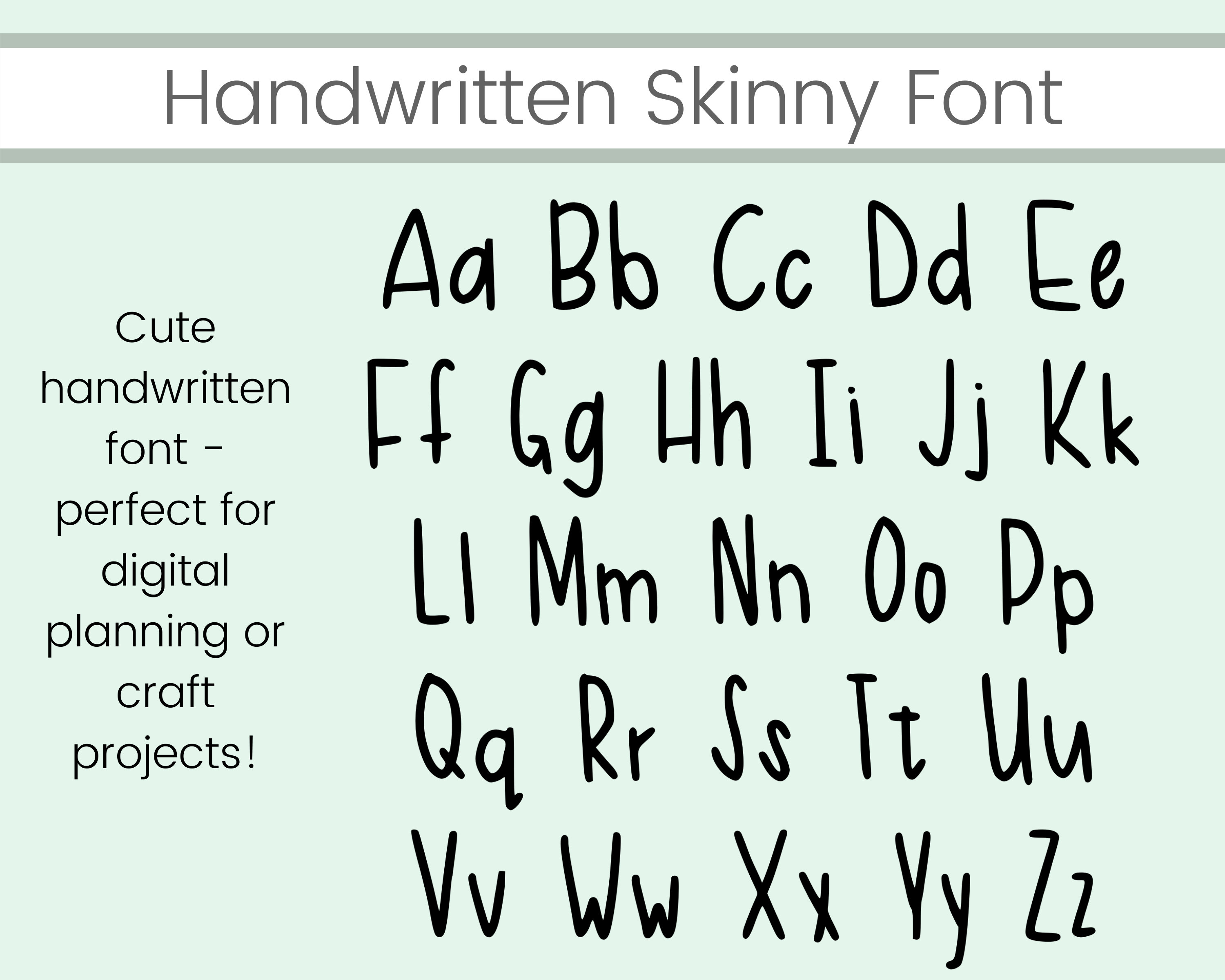 Handwritten Font, Digital Planning font, Handwriting font neat, Ipad font, Cute Handwriting font, Personal use font, Commercial use font