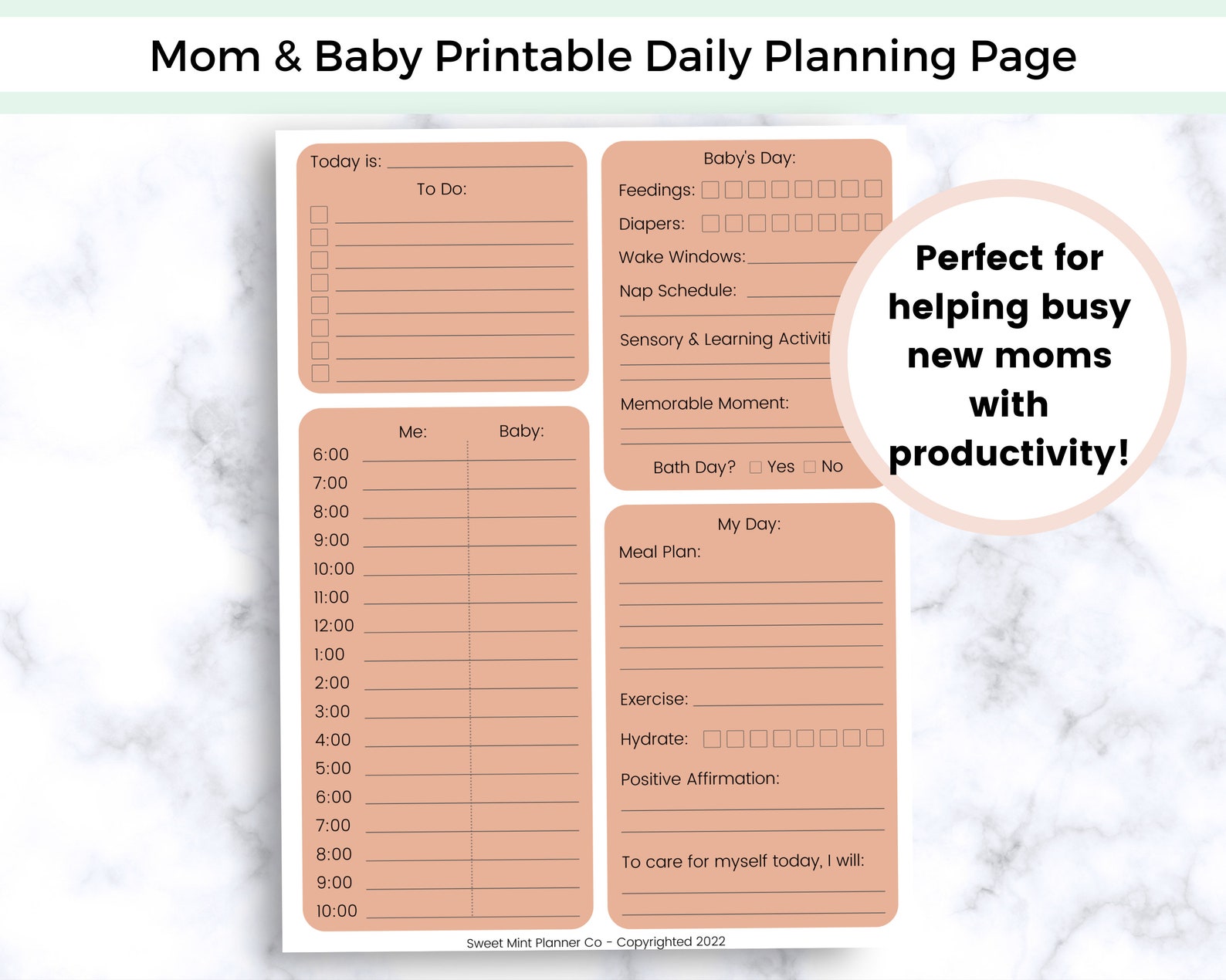 Printable Daily Planner Page for Work From Home and Stay at Home Moms ...