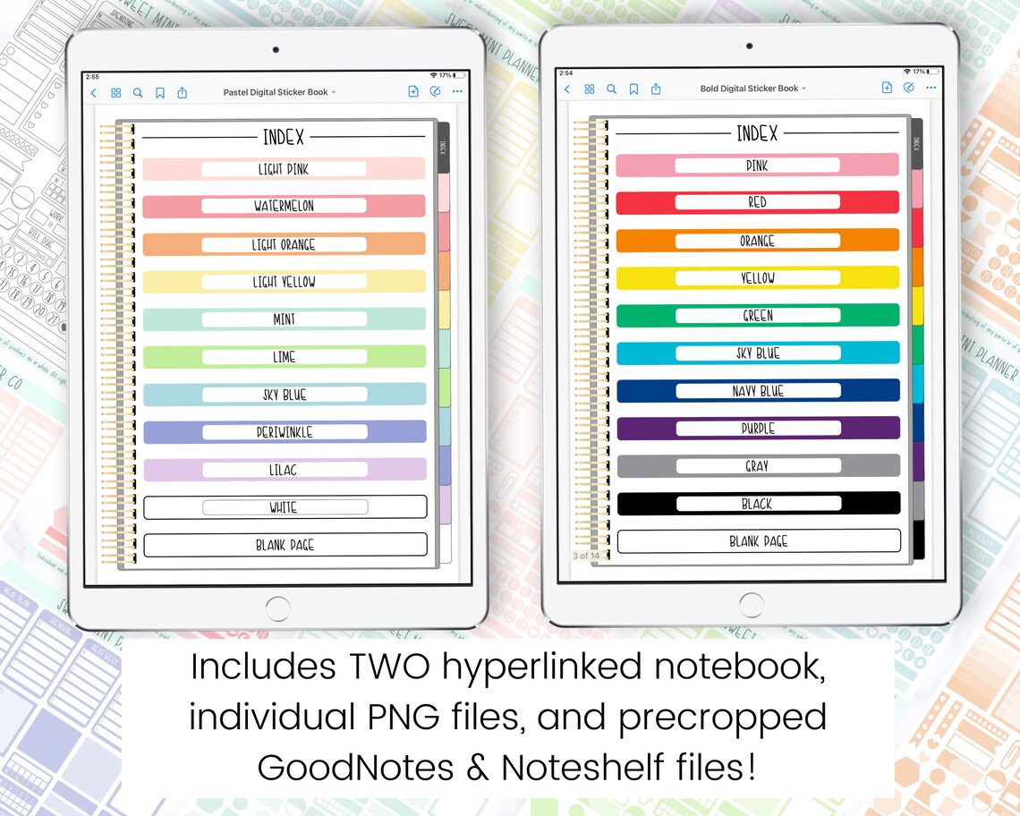 1700 Functional Digital Sticker Kit Mega Bundle, Precropped for ...