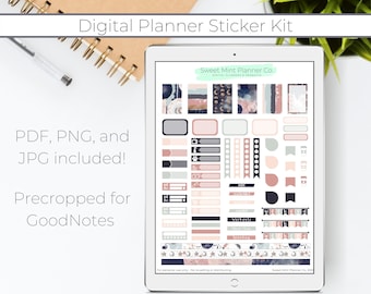 Digital Planner Sticker Kit, GoodNotes Sticker kit, Rose Gold Sticker Kit, Astrology stickers, Mystical stickers, Noteability, Xodo, OneNote
