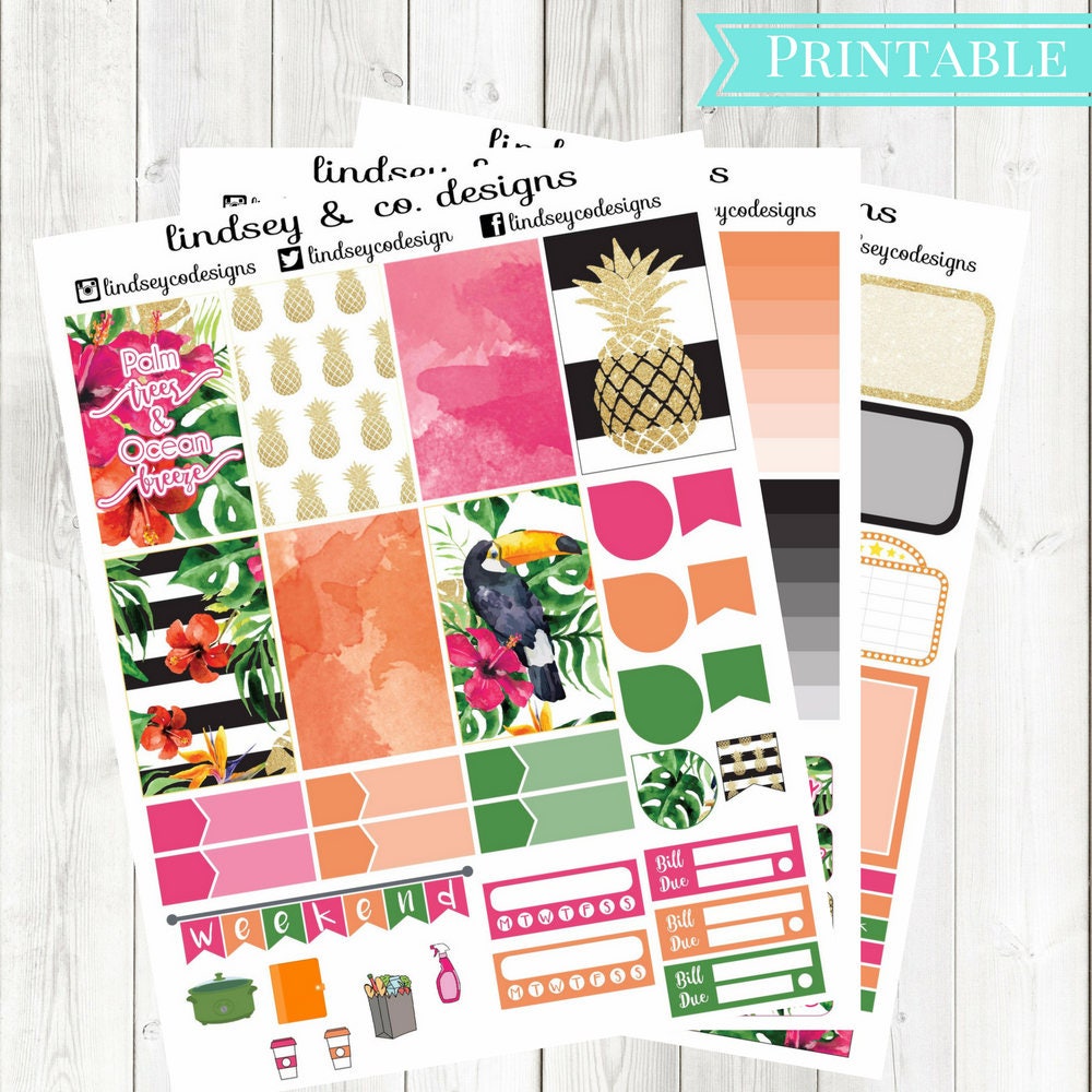 BIG Happy Planner Sticker Kit Printable weekly kit Palm Etsy