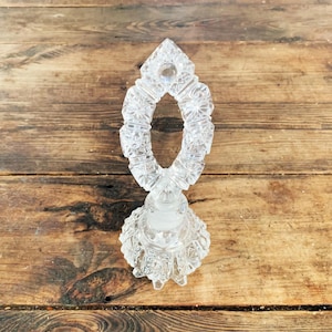 Vintage Czech Clear Glass Perfume Bottle Cologne Bottle Vintage Vanity Décor Art Nouveau Perfume Bottle with Stopper