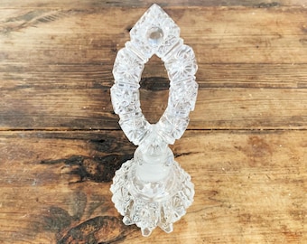 Vintage Czech Clear Glass Perfume Bottle Cologne Bottle Vintage Vanity Décor Art Nouveau Perfume Bottle with Stopper